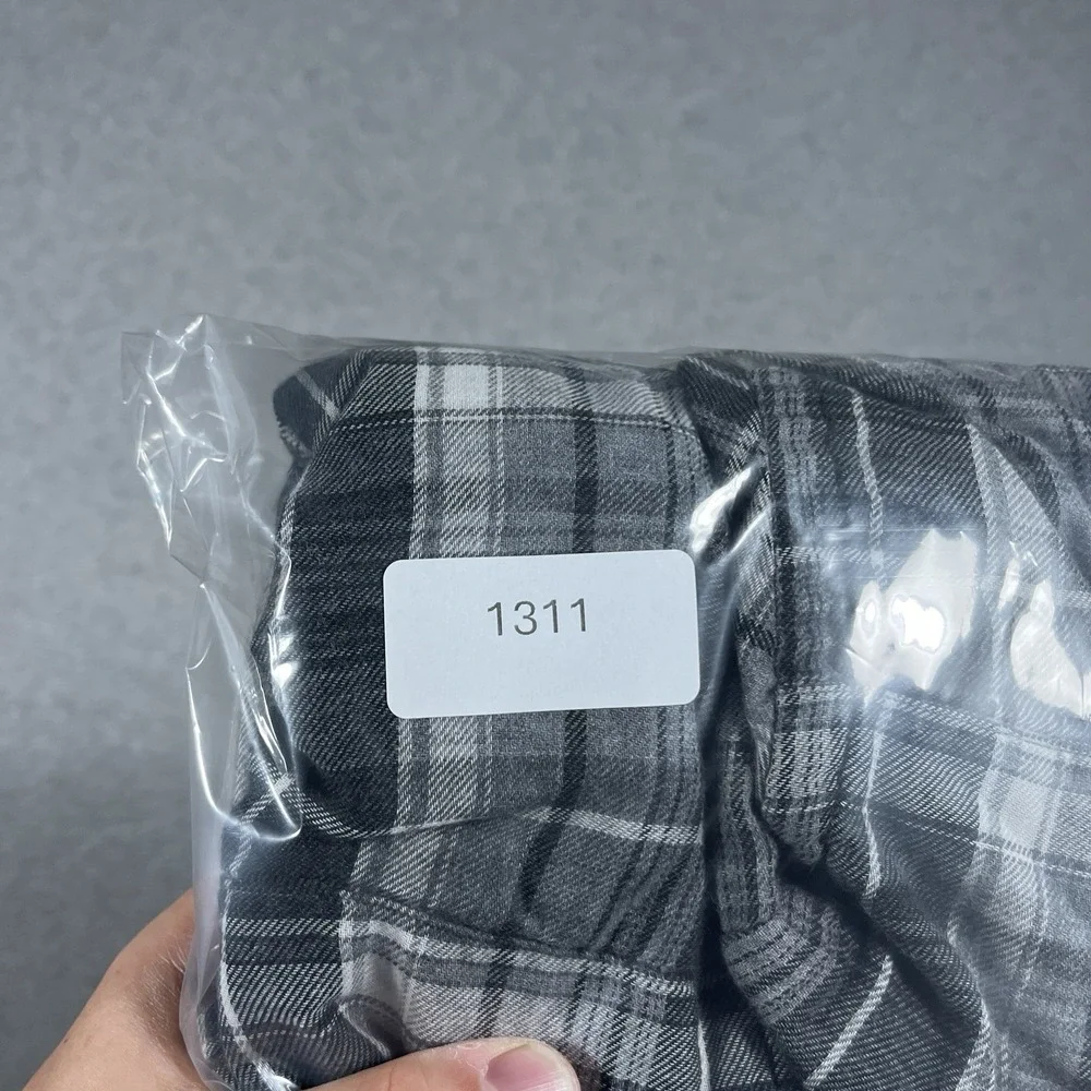 Polo Ralph Lauren Shirt Mens XL Gray Flannel Pearl Snap Western Plaid Cotton LS
